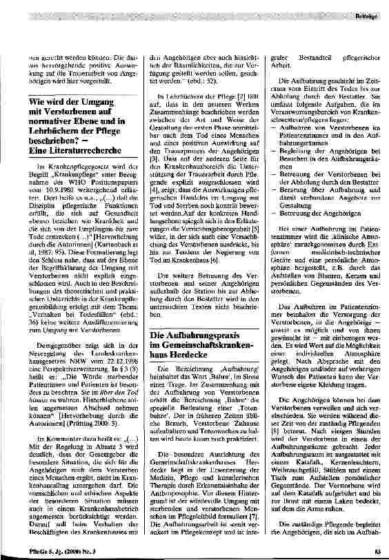Vorschauseite 2: Förderung der Trauerarbeit für Angehörige durch Aufbahrung und Verabschiedung von Verstorbenen