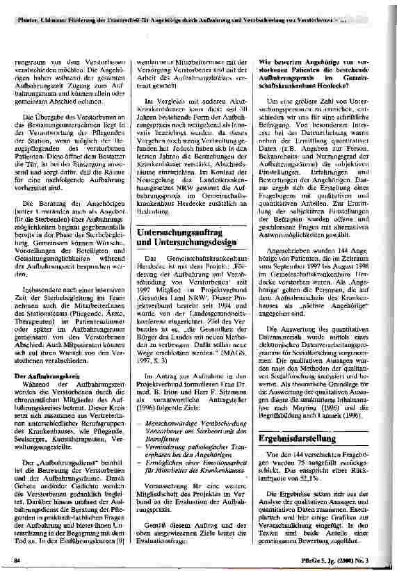 Vorschauseite 3: Förderung der Trauerarbeit für Angehörige durch Aufbahrung und Verabschiedung von Verstorbenen