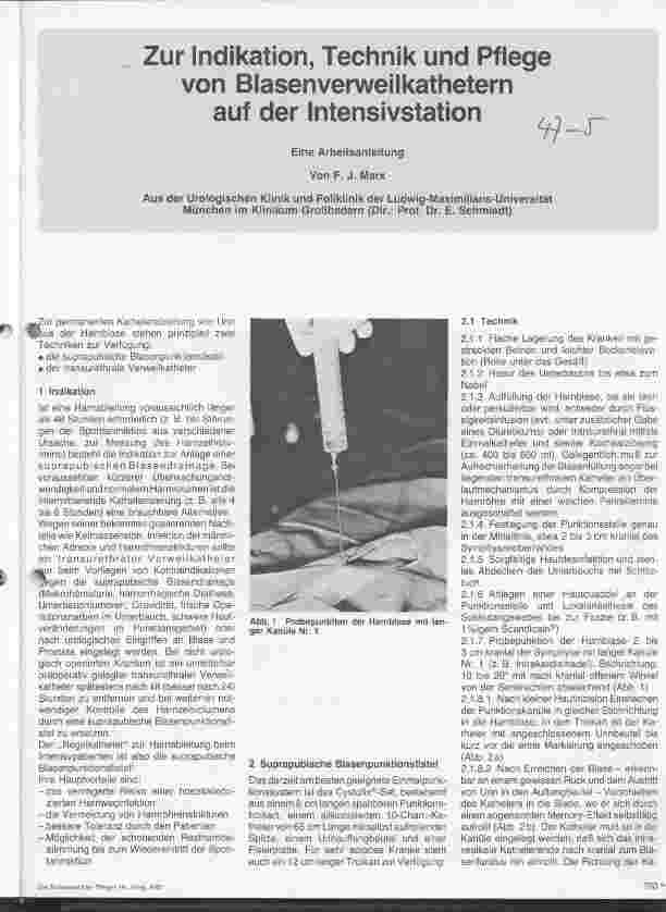 Vorschauseite 1: Zur Indikation, Technik und Pflege von Blasenverweilkathetern auf der Intensivstation - Eine Arbeitsanleitung