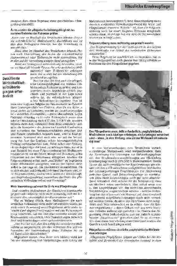 Vorschauseite 3: Anfang vom Ende der ambulanten Versorgung? !? Bundesministerium für Gesundheit genehmigt Richtlinien zur Häuslichen Krankenpflege n