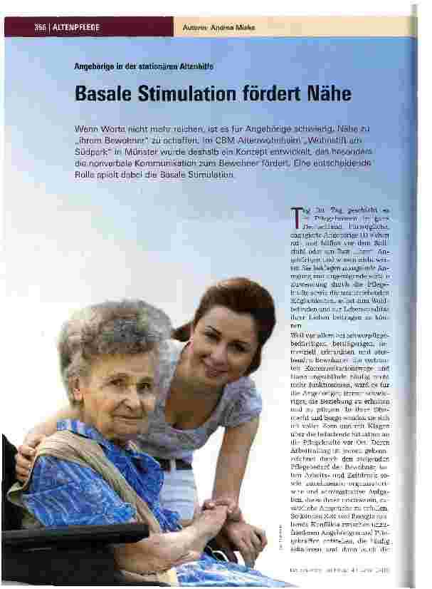 Vorschauseite 1: Basale Stimulation fördert Nähe
