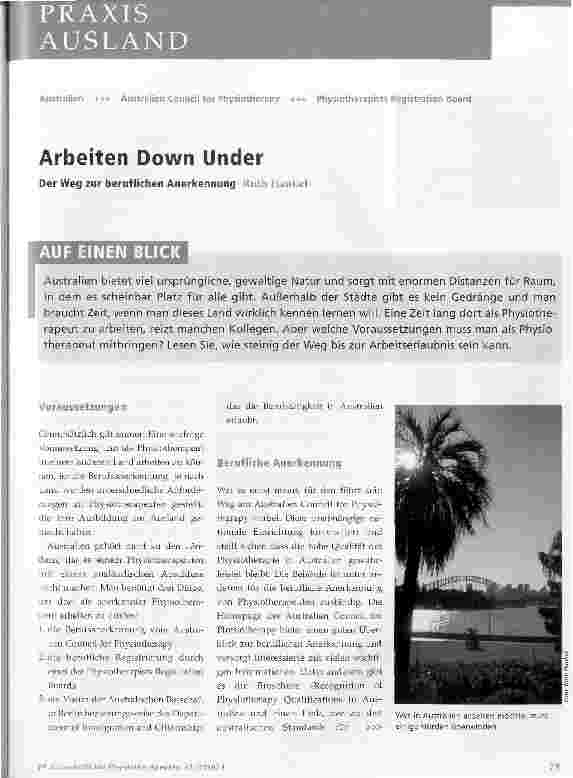 Vorschauseite 1: Arbeiten Down Under