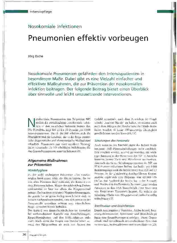 Vorschauseite 1: Pneumonien effektiv vorbeugen