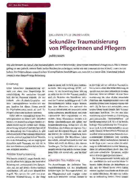 Vorschauseite 1: Sekundäre Traumatisierung von Pflegerinnen und Pflegern