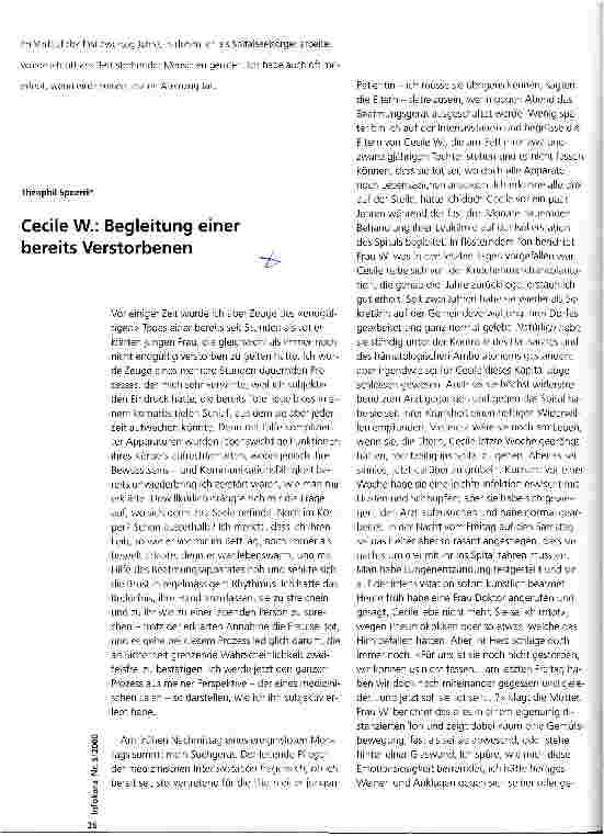 Vorschauseite 1: Cecile W. : Begleitung einer bereits Verstorbenen