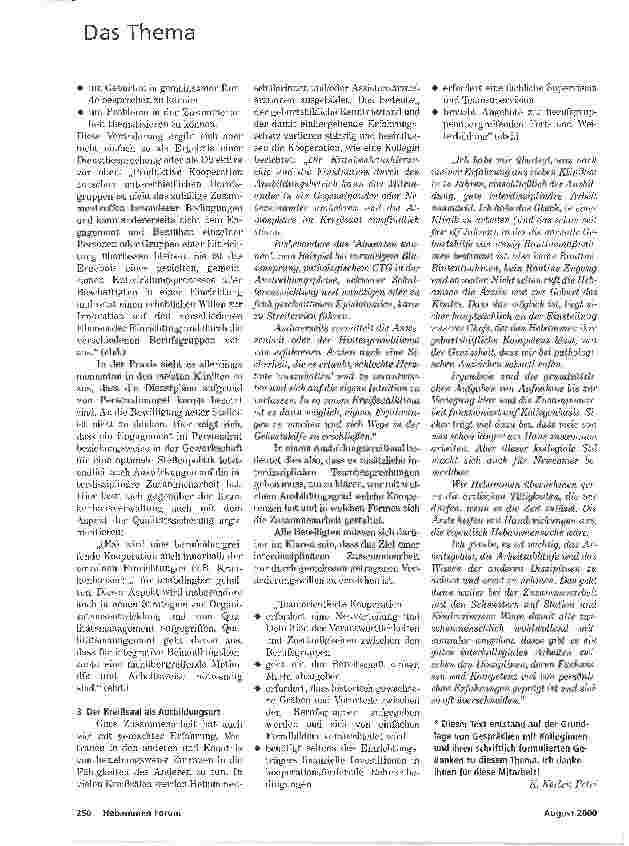 Vorschauseite 2: ZUSAMMENARBEIT IN DER KLINIK