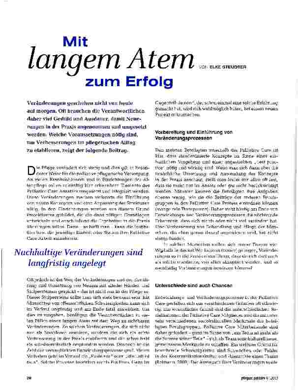 Vorschauseite 1: Mit langem Atem zum Erfolg