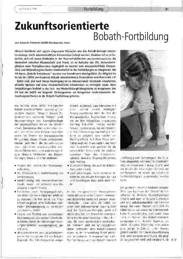 Vorschauseite 1: Zukunftsorientierte Bobath-Fortbildung