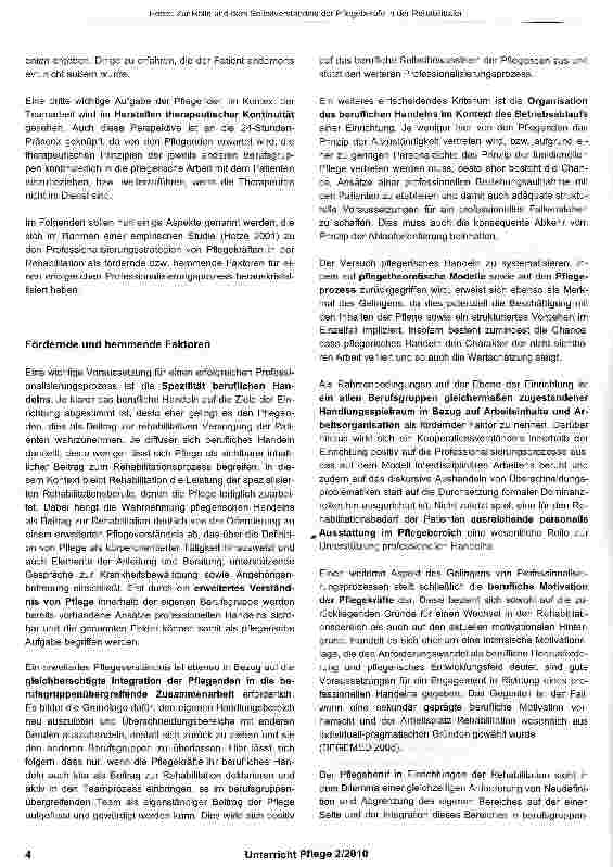 Vorschauseite 3: Zur Rolle und dem Selbstverständnis der Pflegeberufe in der Rehabilitation