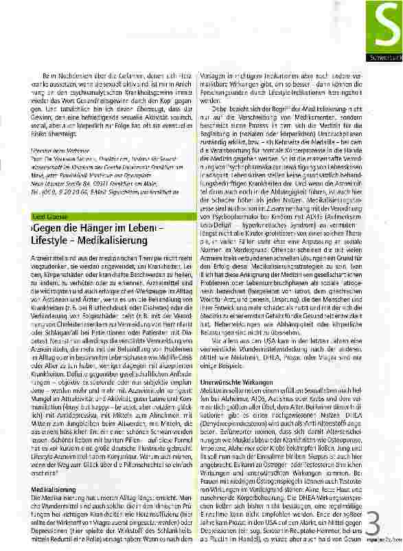 Vorschauseite 1: Gegen die Hänger im Leben Lifestyle - Medikalisierung
