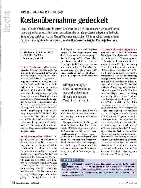 Vorschauseite 1: Kostenübernahme gedeckelt