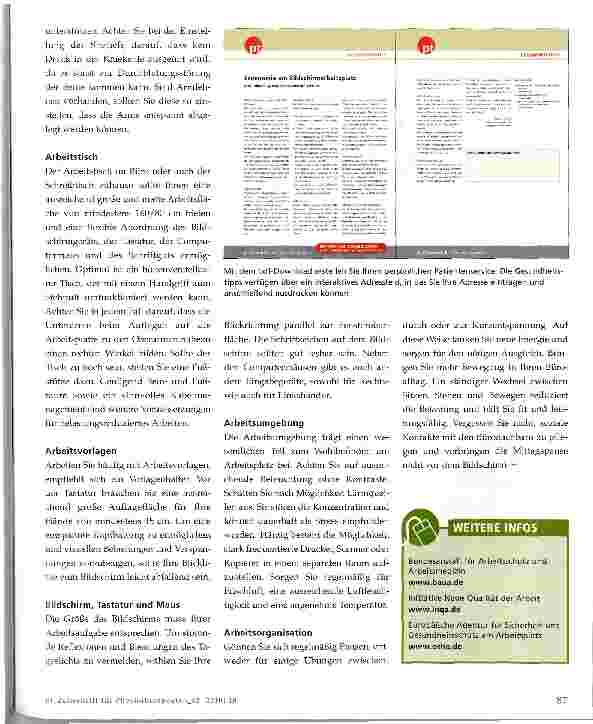 Vorschauseite 2: Ergonomie am Bildschirmarbeitsplatz