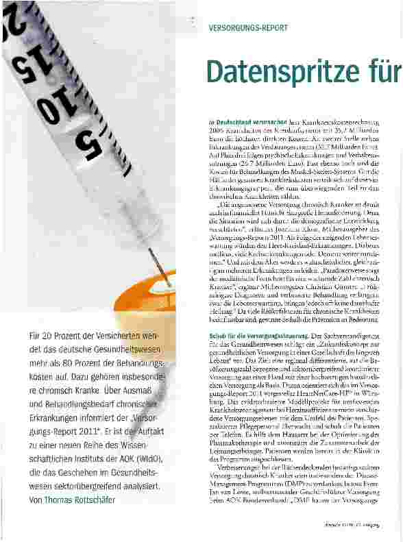 Vorschauseite 1: Datenspritze für das Gesundheitsmanagement