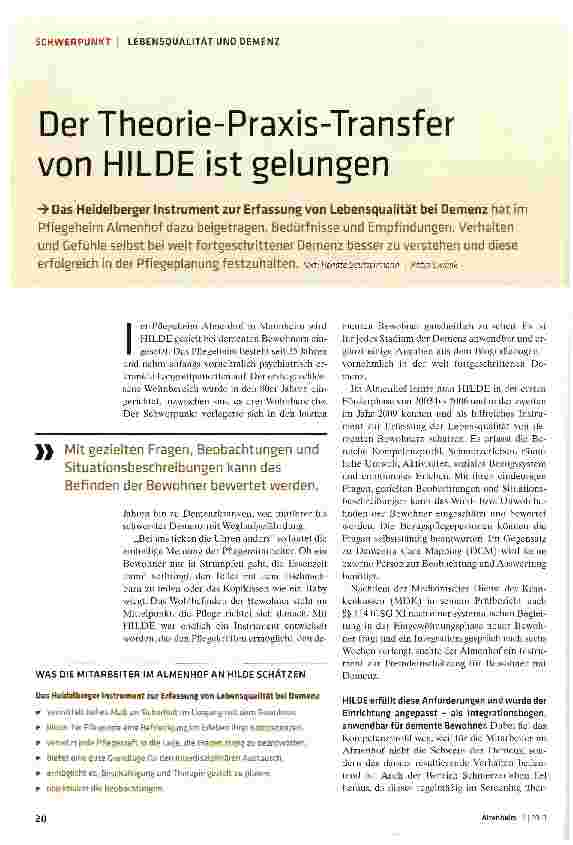 Vorschauseite 1: Der Theorie-Praxis-Transfer von HILDE ist gelungen