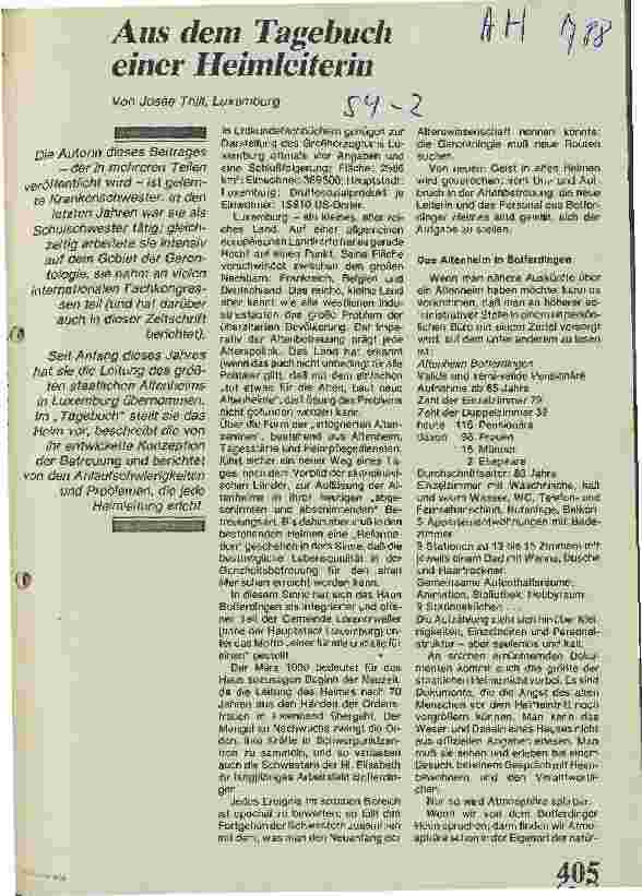 Vorschauseite 1: Aus dem Tagebuch einer Heimleiterin