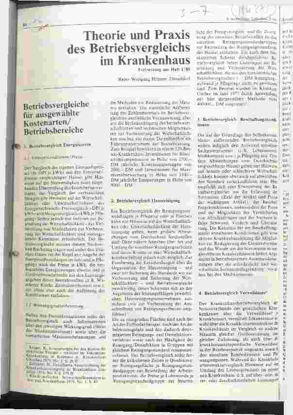 Vorschauseite 1: Theorie und Praxis des Betriebsvergleichs im Krankenhaus