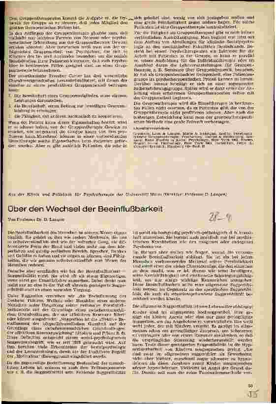 Vorschauseite 1: Über den Wechsel der Beeinflußbarkeit