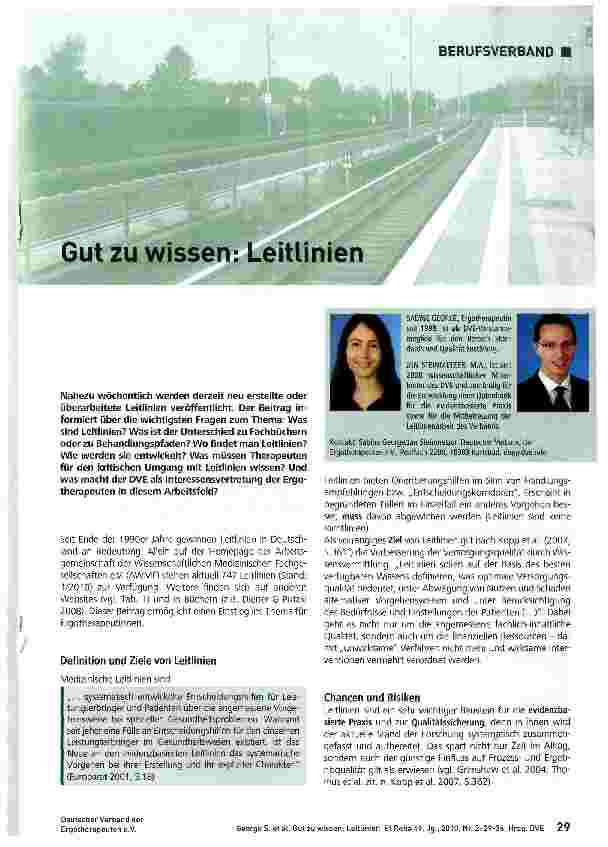 Vorschauseite 1: Gut zu wissen: Leitlinien