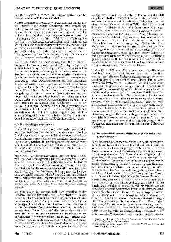 Vorschauseite 4: Wiedervereinigung und Arbeitsrecht