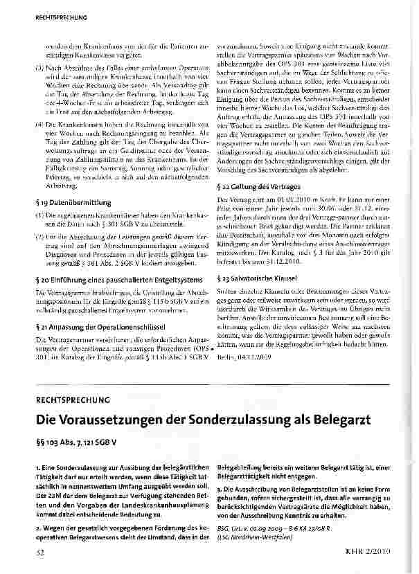 Vorschauseite 1: Die Voraussetzungen der Sonderzulassung als Belegarzt
