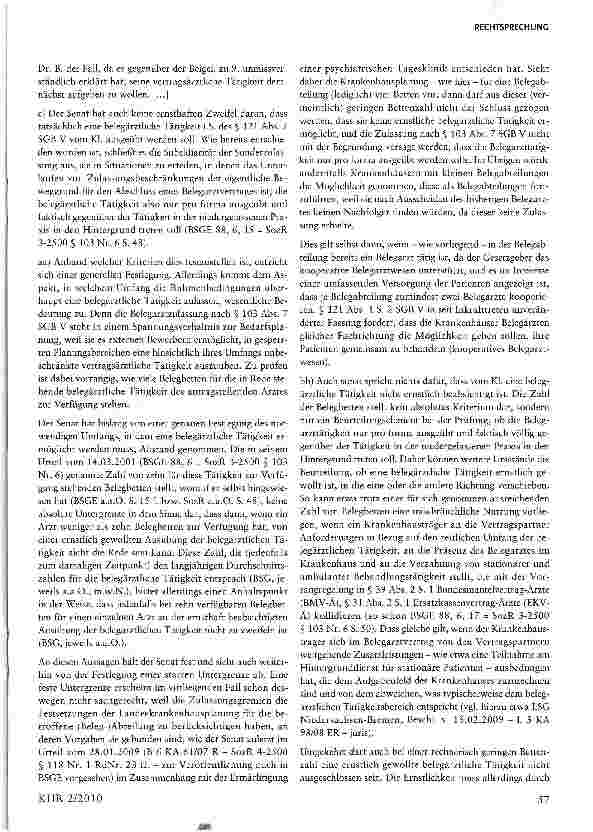 Vorschauseite 6: Die Voraussetzungen der Sonderzulassung als Belegarzt
