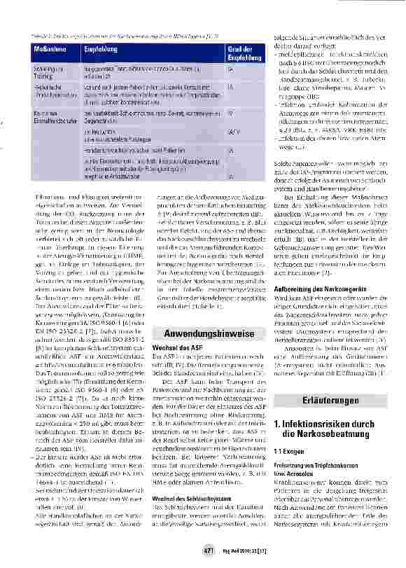Vorschauseite 3: Infektionsprävention bei der Narkosebeatmung durch Einsatz von Atemsystemfiltern (ASF)