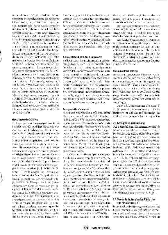 Vorschauseite 5: Infektionsprävention bei der Narkosebeatmung durch Einsatz von Atemsystemfiltern (ASF)