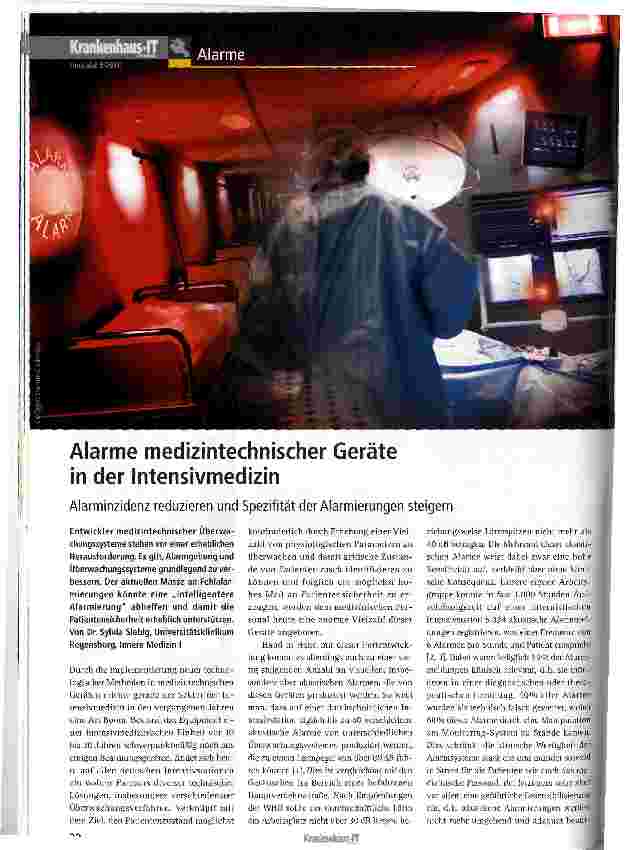 Vorschauseite 1: Alarme medizintechnischer Geräte in der Intensivmedizin