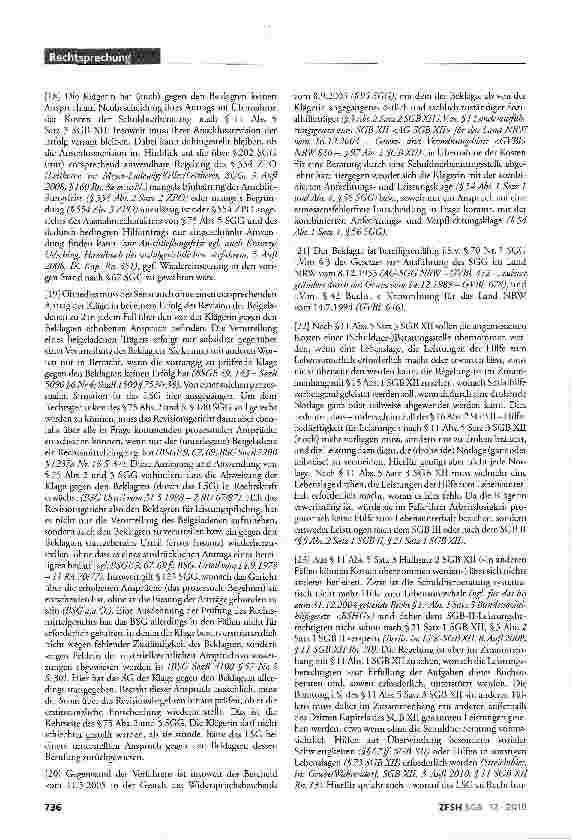 Vorschauseite 3: Beiladung; vorbeugende Schuldnerberatung; Verhinderung von HilfebedürftigkeitSGB II §§1 Abs.1 Sätze 2 und 4 Nr.1, 3 Abs.l, 5 Abs.2 Satz 1, 7Abs.1 und 2,16 Abs.2, Abs.3 Satz 1,16 g…