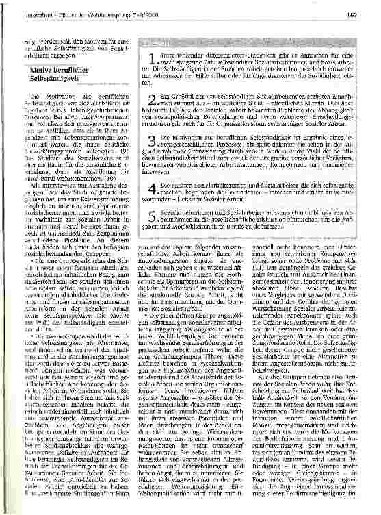 Vorschauseite 2: Selbständige Soziale Arbeit Berufliche Selbständigkeit von Sozialarbeitenden zwischen Arbeitsbedürfnissen und sozialpolitischer Abhängigkeit