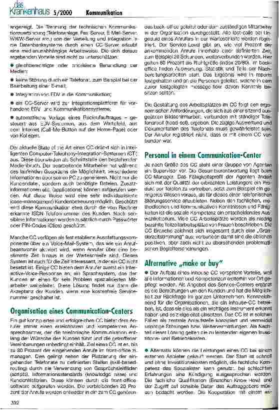 Vorschauseite 2: Krankenhaus-Communication-Center