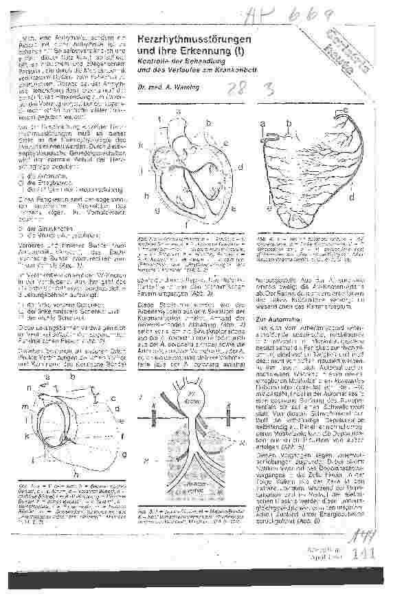 Vorschauseite 1: Herzrhythmusstörungen und ihre Erkennung (I)