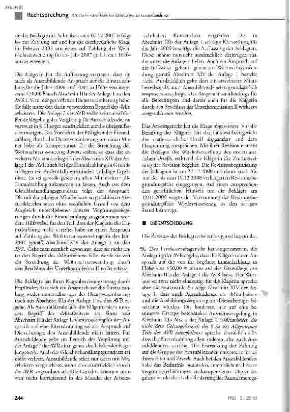 Vorschauseite 4: AVR-Caritas sehen keine Einmalzahlungen für Auszubildende vor