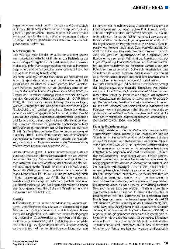 Vorschauseite 4: Neue Möglichkeiten der Integration in Arbeit durch Ergotherapie