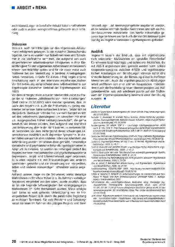 Vorschauseite 5: Neue Möglichkeiten der Integration in Arbeit durch Ergotherapie