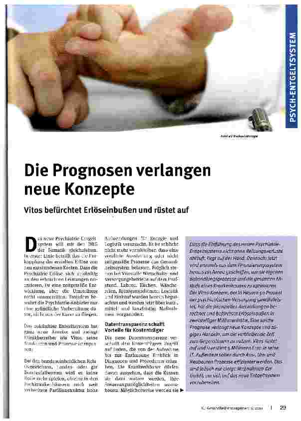 Vorschauseite 1: Die Prognosen verlangen neue Konzepte