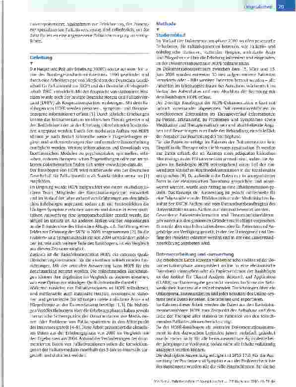 Vorschauseite 2: Palliativmedizin im Spiegel der Zeit - Ein Vergleich der Ergebnisse der Hospizund Palliativerhebungen von 2004 und 2009