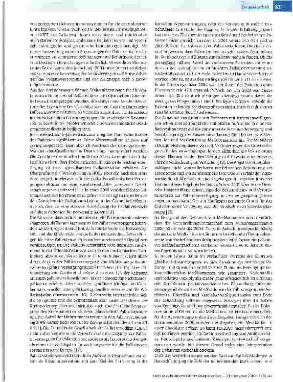 Vorschauseite 6: Palliativmedizin im Spiegel der Zeit - Ein Vergleich der Ergebnisse der Hospizund Palliativerhebungen von 2004 und 2009