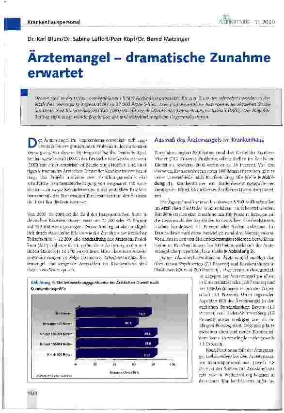 Vorschauseite 1: Ärztemangel - dramatische Zunahme erwartet