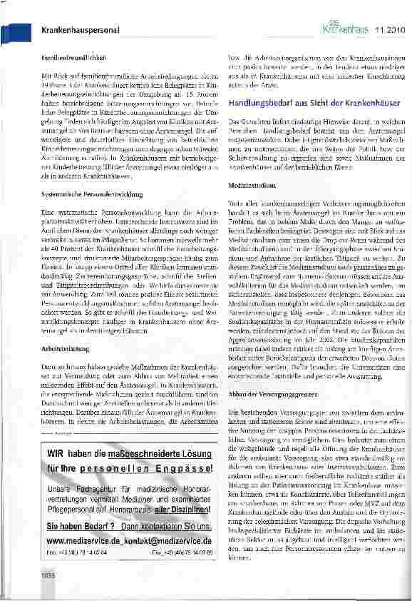 Vorschauseite 5: Ärztemangel - dramatische Zunahme erwartet