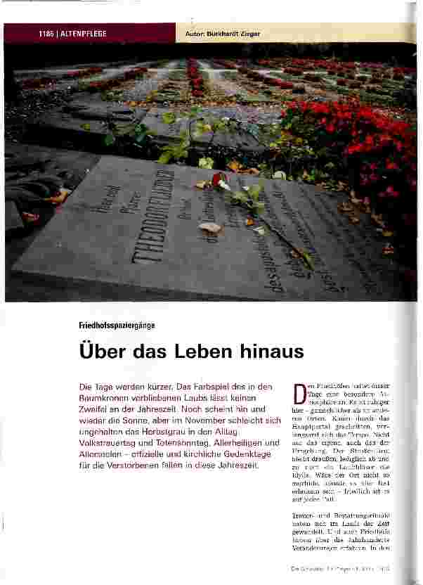 Vorschauseite 1: FriedhofsspaziergängeÜber das Leben hinaus