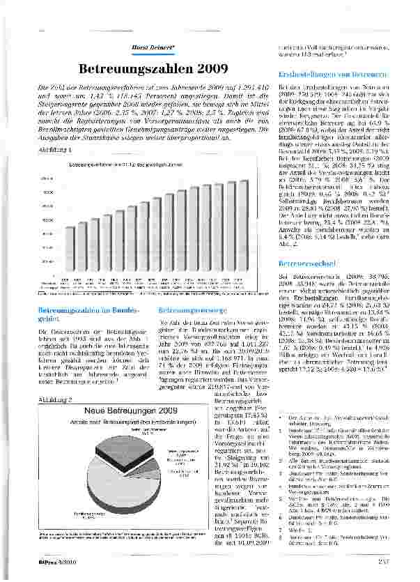 Vorschauseite 1: Betreuungszahlen 2009