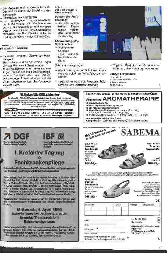 Vorschauseite 2: Pflegehandbuch der Anästhesieabteilung 14. Folge: Implantation eines passageren Schrittmachers