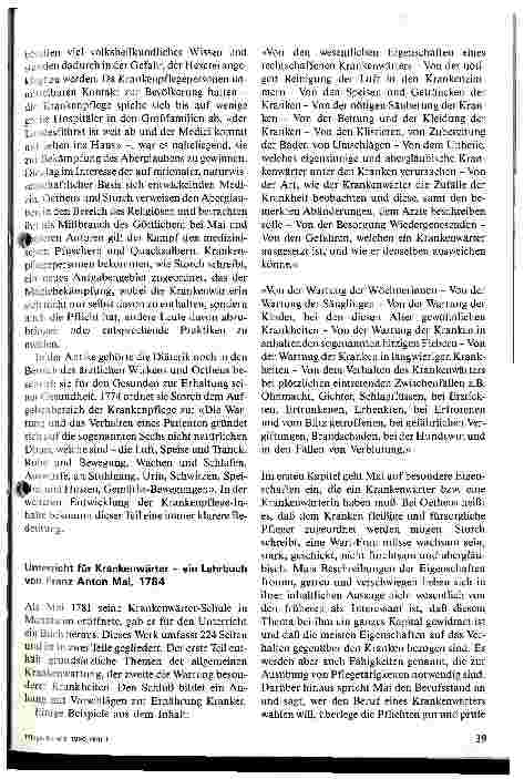 Vorschauseite 3: Die Anfänge der Krankenpflegeausbildung, dargestellt an der Krankenwartschule Franz Anton Mais und den ersten Lehrbüchern. ..