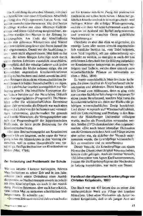 Vorschauseite 5: Die Anfänge der Krankenpflegeausbildung, dargestellt an der Krankenwartschule Franz Anton Mais und den ersten Lehrbüchern. ..