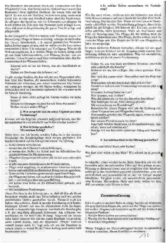 Vorschauseite 4: Welche Art von Pflege und welche Art von Forschung will die Krankenpflege?