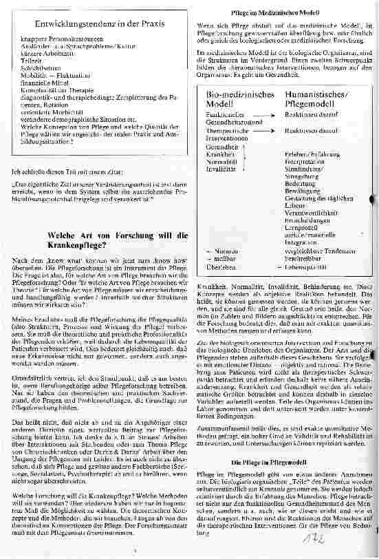 Vorschauseite 6: Welche Art von Pflege und welche Art von Forschung will die Krankenpflege?