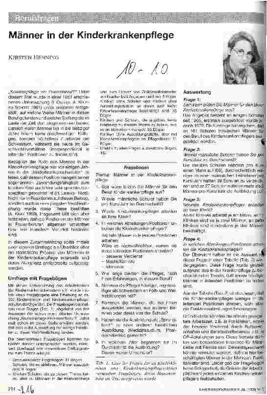 Vorschauseite 1: Männer in der Kinderkrankenpflege