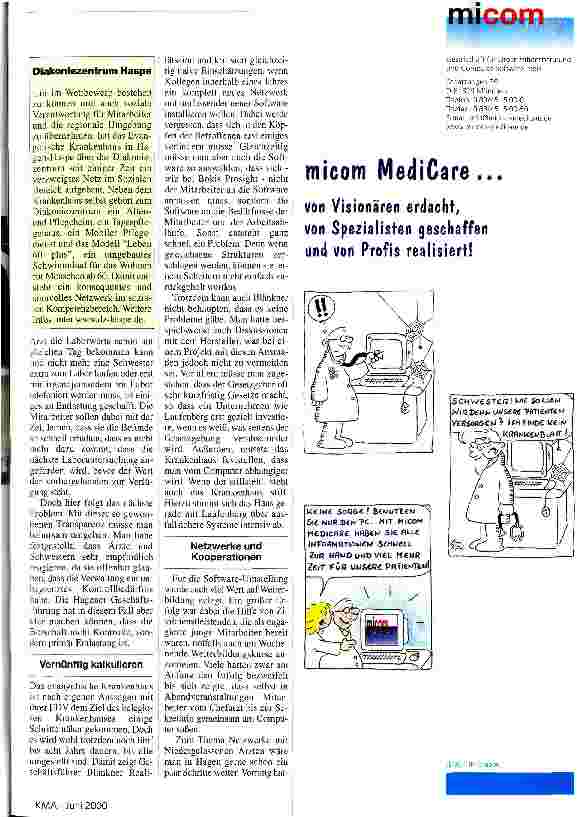 Vorschauseite 2: Das beleglose Krankenhaus Vernetztes Krankenhaus: Ohne IT-Lösung wenig Zukunftsperspektive
