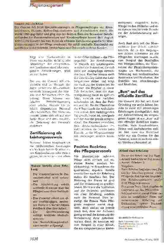 Vorschauseite 2: Qualitätslabel als echter Wettbewerbsvorteil Zertifizierung der Pflege